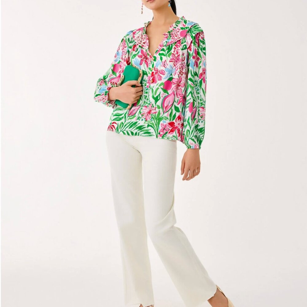 Glowing Gardens Japhia Long Sleeve Top by Lilly Pulitzer